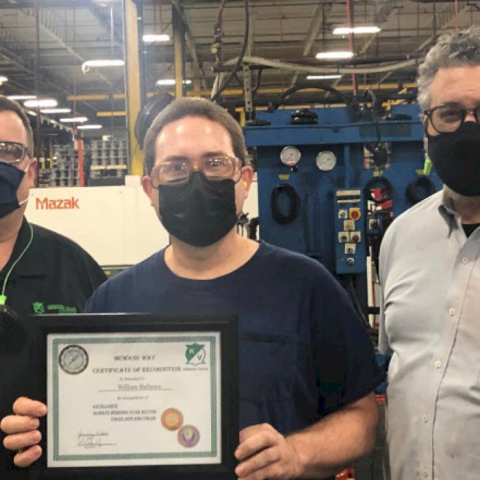 Pictured L-R: Nick Paluszkiewicz (Supervisor), William (Bill) Ballance and Michael Lombardi (Special Project Engineer)