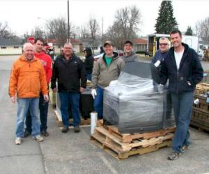 Pictured: Clow volunteers from left to right: Doug Stracke, Kyle Silvey, John Grahek, Dain Netland, Roger Horn, Brian Box, Jon Callahan