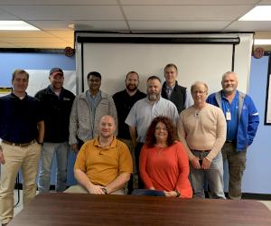 Pictured front to back L-R: Ricky Vise (M&H environmental); Renea McGathy (Tyler Union environmental); Ward Pate (Corporate environmental); Jeff Rasmussen (M&H safety); Hari Krishna (Corporate environmental); Steven Blasko (M&H safety); Josh Gunning (M&H